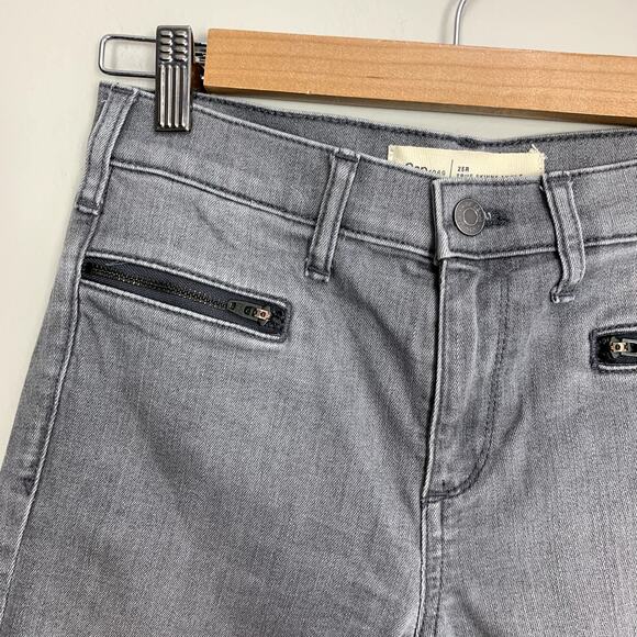 Gap Grey Jeans Zipper Pockets True Skinny Ankle 25 25R - Picture 5 of 10